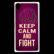 Coque Sony Xperia Z5 Premium Keep Calm and Fight Rose