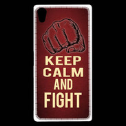 Coque Sony Xperia Z5 Premium Keep Calm and Fight Rouge