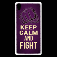 Coque Sony Xperia Z5 Premium Keep Calm and Fight Violet
