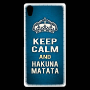 Coque Sony Xperia Z5 Premium Keep Calm and Hakuna Matata Bleu