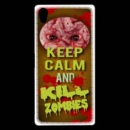 Coque Sony Xperia Z5 Premium Keep Calm and Kill Zombies Orange