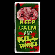 Coque Sony Xperia Z5 Premium Keep Calm and Kill Zombies Vert