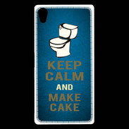 Coque Sony Xperia Z5 Premium Keep Calm and Make cake Bleu
