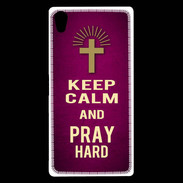Coque Sony Xperia Z5 Premium Keep Calm and Pray Christian Rose