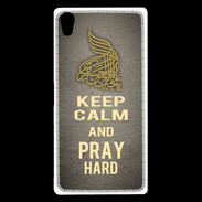 Coque Sony Xperia Z5 Premium Keep Calm and Pray Muslim Gris
