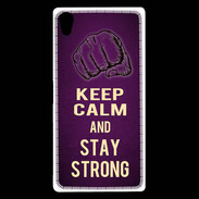 Coque Sony Xperia Z5 Premium Keep Calm and Stay strong Violet