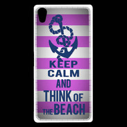 Coque Sony Xperia Z5 Premium Keep Calm and Think Beach Rose