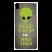 Coque Sony Xperia Z5 Premium Keep Calm and Wait Alien Gris