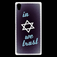 Coque Sony Xperia Z5 Premium In Judaïsme We trust Bleu ZG 