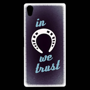Coque Sony Xperia Z5 Premium In Luck We trust Bleu ZG
