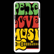 Coque Samsung A7 Peace Love Music