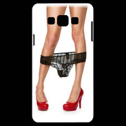 Coque Samsung A7 Escarpins rouges vernis lingerie dentelle noire sexy