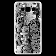 Coque Samsung A7 graffiti seamless background en noir et blanc