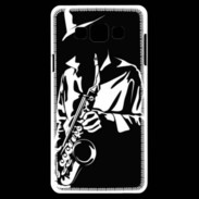 Coque Samsung A7 Saxophoniste en noir et blanc