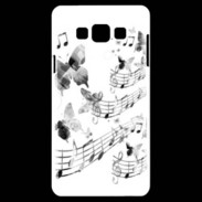 Coque Samsung A7 Dessin de note de musique en noir et blanc 75
