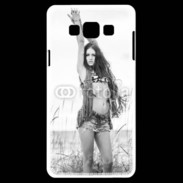Coque Samsung A7 Hippie noir et blanc