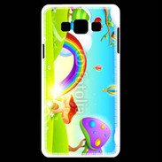 Coque Samsung A7 Cartoon nature et arc en ciel