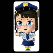 Coque Samsung A7 Cute cartoon illustration of a policewoman