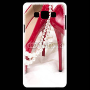 Coque Samsung A7 Escarpins rouges et perles
