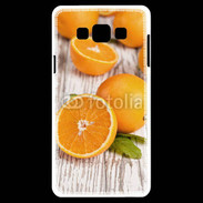 Coque Samsung A7 Belles oranges sur fond en bois
