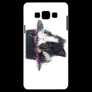 Coque Samsung A7 Lapin noir et blanc dans un chapeau