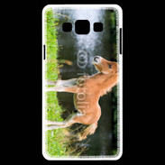 Coque Samsung A7 Poulain marron et blanc