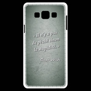 Coque Samsung A7 Pêché stupidité Vert Citation Oscar Wilde