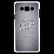 Coque Samsung A7 Pêché stupidité Noir Citation Oscar Wilde