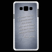 Coque Samsung A7 Homme veut Bleu Citation Oscar Wilde