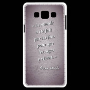 Coque Samsung A7 Fous sages Violet Citation Oscar Wilde