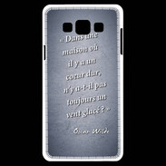 Coque Samsung A7 Maison coeur Bleu Citation Oscar Wilde