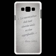 Coque Samsung A7 La conversation Gris Citation Oscar Wilde
