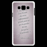 Coque Samsung A7 Sagesse rêves Rose Citation Oscar Wilde