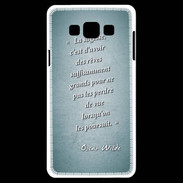 Coque Samsung A7 Sagesse rêves Turquoise Citation Oscar Wilde