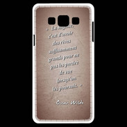 Coque Samsung A7 Sagesse rêves Rouge Citation Oscar Wilde