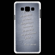 Coque Samsung A7 Sincérité fatale Bleu Citation Oscar Wilde