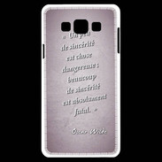 Coque Samsung A7 Sincérité fatale Rose Citation Oscar Wilde