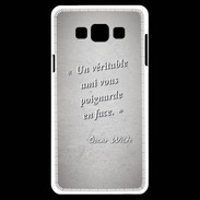 Coque Samsung A7 Ami poignardée Gris Citation Oscar Wilde