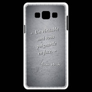Coque Samsung A7 Ami poignardée Noir Citation Oscar Wilde