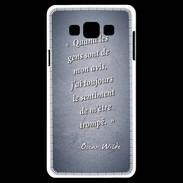 Coque Samsung A7 Avis gens Bleu Citation Oscar Wilde