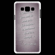 Coque Samsung A7 Avis gens violet Citation Oscar Wilde