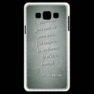 Coque Samsung A7 Avis gens Vert Citation Oscar Wilde