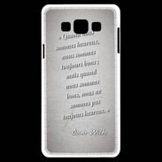 Coque Samsung A7 Bons heureux Gris Citation Oscar Wilde