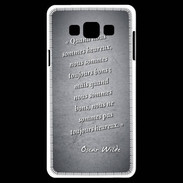 Coque Samsung A7 Bons heureux Noir Citation Oscar Wilde
