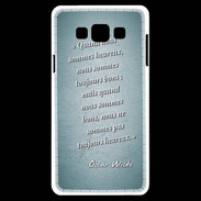 Coque Samsung A7 Bons heureux Turquoise Citation Oscar Wilde