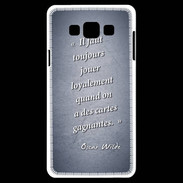 Coque Samsung A7 Cartes gagnantes Bleu Citation Oscar Wilde