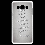 Coque Samsung A7 Cartes gagnantes Gris Citation Oscar Wilde