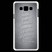 Coque Samsung A7 Cartes gagnantes Noir Citation Oscar Wilde