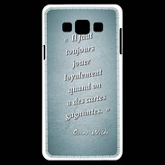 Coque Samsung A7 Cartes gagnantes Turquoise Citation Oscar Wilde