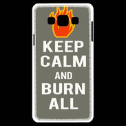 Coque Samsung A7 Keep Calm Burn Gris